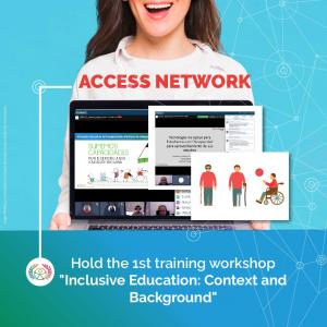 Cover photo of the news, that it says "ACCESS network hold the first training " Inclusive Education: Context and Background " 